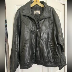 PELLE CUIR Men's Leather Jacket, Black